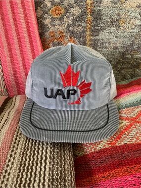 Vintage UAP Corduroy Trucker Hat with Red Logo